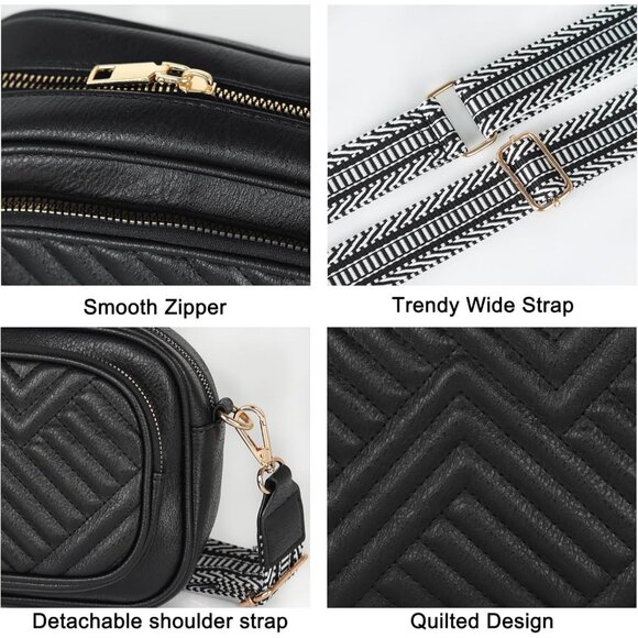 Crossbody Bag Women Vegan Leather Small Space Saver Stylish Travel Purse - Picture 6 of 7